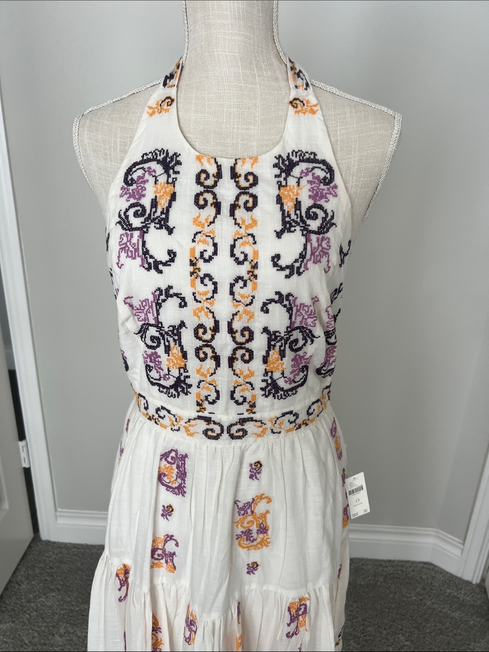 By Anthropologie Medallion embroided Halter Maxi Dress - Picture 9 of 16